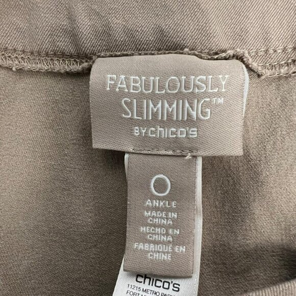 Chico’s Fabulously Slimming Ankle Dress Pants Pull On Beige Size Small - Picture 8 of 9